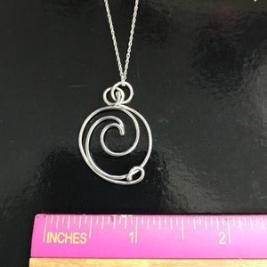 Sterling silver wave necklace on 18” chain